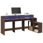 Preview: ARDEBO.de - LED-Schreibtisch Braun Eichen-Optik 200x104x91 Holzwerkstoff