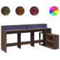 Preview: LED-Schreibtisch Braun Eichen-Optik 200x104x91 Holzwerkstoff