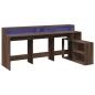 Preview: LED-Schreibtisch Braun Eichen-Optik 200x104x91 Holzwerkstoff