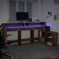 Preview: LED-Schreibtisch Braun Eichen-Optik 200x104x91 Holzwerkstoff