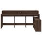 Preview: LED-Schreibtisch Braun Eichen-Optik 200x104x91 Holzwerkstoff