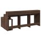 Preview: LED-Schreibtisch Braun Eichen-Optik 200x104x91 Holzwerkstoff