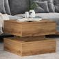 Preview: ARDEBO.de - Couchtisch mit LED-Leuchten Artisan-Eiche 50x50x40 cm