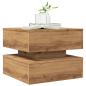 Preview: Couchtisch mit LED-Leuchten Artisan-Eiche 50x50x40 cm