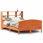 Preview: Massivholzbett mit Regal ohne Matratze Wachsbraun 150x200 cm