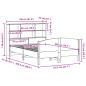 Preview: Massivholzbett mit Regal ohne Matratze Wachsbraun 150x200 cm
