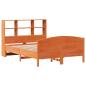 Preview: Massivholzbett mit Regal ohne Matratze Wachsbraun 150x200 cm