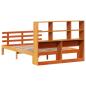 Preview: Massivholzbett mit Regal ohne Matratze Wachsbraun 140x190 cm