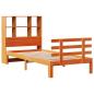 Preview: Massivholzbett mit Regal ohne Matratze Wachsbraun 100x200 cm