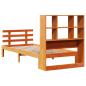 Preview: Massivholzbett mit Regal ohne Matratze Wachsbraun 100x200 cm