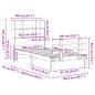Preview: Massivholzbett mit Regal ohne Matratze Wachsbraun 100x200 cm