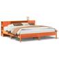 Preview: Massivholzbett mit Regal ohne Matratze Wachsbraun 200x200 cm