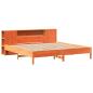 Preview: Massivholzbett mit Regal ohne Matratze Wachsbraun 200x200 cm