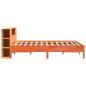 Preview: Massivholzbett mit Regal ohne Matratze Wachsbraun 200x200 cm