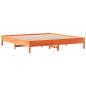Preview: Massivholzbett mit Regal ohne Matratze Wachsbraun 200x200 cm