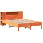 Preview: Massivholzbett mit Regal ohne Matratze Wachsbraun 135x190 cm
