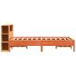 Preview: Massivholzbett mit Regal ohne Matratze Wachsbraun 135x190 cm