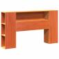 Preview: Massivholzbett mit Regal ohne Matratze Wachsbraun 135x190 cm