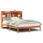 Preview: Massivholzbett mit Regal ohne Matratze Wachsbraun 140x190 cm
