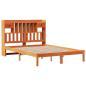 Preview: Massivholzbett mit Regal ohne Matratze Wachsbraun 140x190 cm