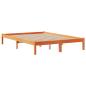 Preview: Massivholzbett mit Regal ohne Matratze Wachsbraun 140x190 cm