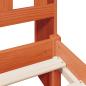 Preview: Massivholzbett mit Regal ohne Matratze Wachsbraun 140x190 cm