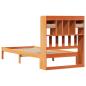 Preview: Massivholzbett mit Regal ohne Matratze Wachsbraun 100x200 cm
