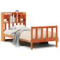 Preview: Massivholzbett mit Regal ohne Matratze Wachsbraun 75x190 cm