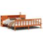 Preview: Massivholzbett mit Regal ohne Matratze Wachsbraun 200x200 cm