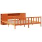 Preview: Massivholzbett mit Regal ohne Matratze Wachsbraun 200x200 cm