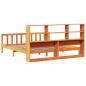 Preview: Massivholzbett mit Regal ohne Matratze Wachsbraun 200x200 cm