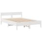 Preview: Massivholzbett mit Regal ohne Matratze Weiß 120x200 cm Kiefer