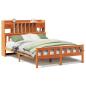 Preview: Massivholzbett mit Regal ohne Matratze Wachsbraun 150x200 cm