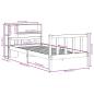 Preview: Massivholzbett mit Regal ohne Matratze Wachsbraun 75x190 cm