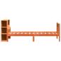 Preview: Massivholzbett mit Regal ohne Matratze Wachsbraun 75x190 cm