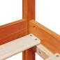 Preview: Massivholzbett mit Regal ohne Matratze Wachsbraun 75x190 cm