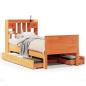 Preview: Massivholzbett mit Regal ohne Matratze Wachsbraun 75x190 cm