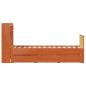 Preview: Massivholzbett mit Regal ohne Matratze Wachsbraun 75x190 cm