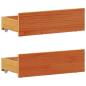 Preview: Massivholzbett mit Regal ohne Matratze Wachsbraun 75x190 cm