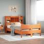 Preview: ARDEBO.de - Massivholzbett ohne Matratze Wachsbraun 135x190 cm Kiefernholz