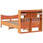 Preview: Massivholzbett ohne Matratze Wachsbraun 135x190 cm Kiefernholz