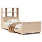 Preview: Massivholzbett mit Regal ohne Matratze 100x200 cm