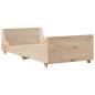 Preview: Massivholzbett mit Regal ohne Matratze 100x200 cm