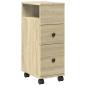 Preview: Schmaler Badschrank mit Rädern Sonoma-Eiche Holzwerkstoff