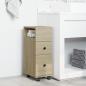 Preview: Schmaler Badschrank mit Rädern Sonoma-Eiche Holzwerkstoff