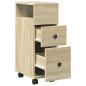Preview: Schmaler Badschrank mit Rädern Sonoma-Eiche Holzwerkstoff