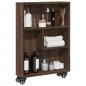 Preview: ARDEBO.de - Aufbewahrungswagen Schmal Eichen-Optik 48x13x68cm Holzwerkstoff