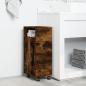 Preview: Badschrank Schmal mit Rollen Räuchereiche Holzwerkstoff