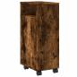 Preview: Badschrank Schmal mit Rollen Räuchereiche Holzwerkstoff