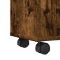 Preview: Badschrank Schmal mit Rollen Räuchereiche Holzwerkstoff